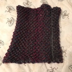 OMBRÉ PURPLE / GRAY WOOL KNIT INFINITY SCARF